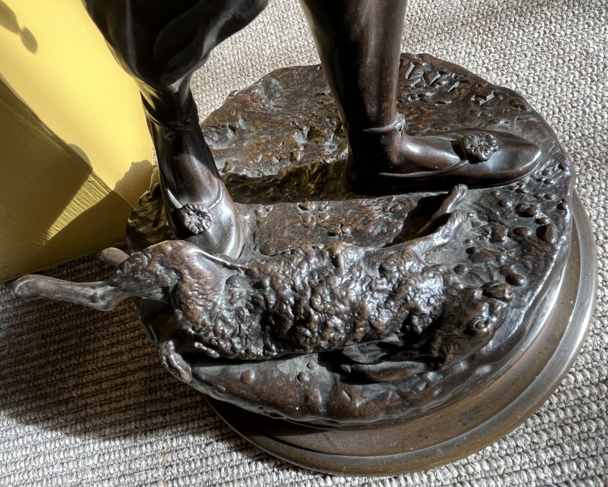 Arabian Falconer In Bronze, Signed Pj Mene-photo-7