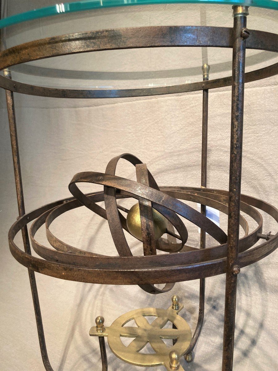 Table / Guéridon des années 60 inspiré de l'astrolabe-photo-3