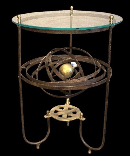 Table / Guéridon des années 60 inspiré de l'astrolabe