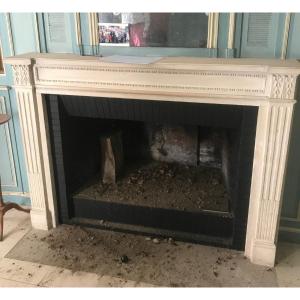 Louis XVI Style Stone Fireplace, Mid-20th Century