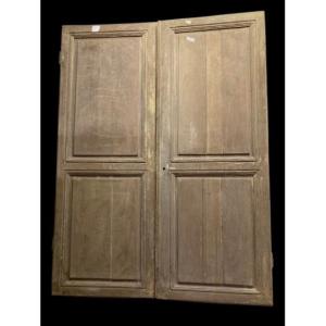 Paire de portes de placard simple face, style Louis XVI