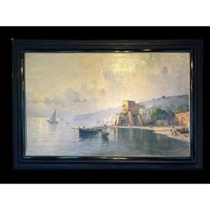Tableau vue Napolitaine, peintre Nicolas de Corsi
