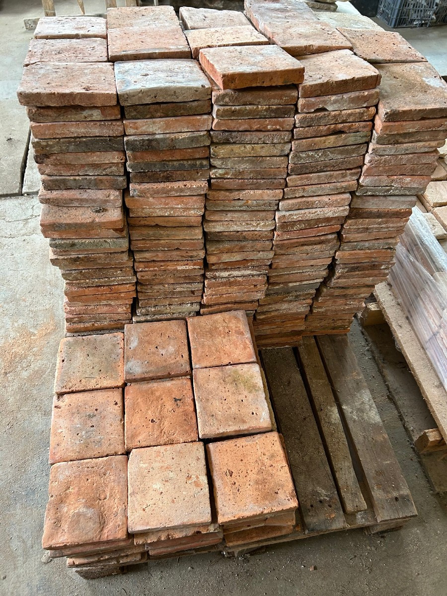 Antique Tomettes From The 17th And 18th Century Period - Squares Of 16cm X 16cm-photo-6