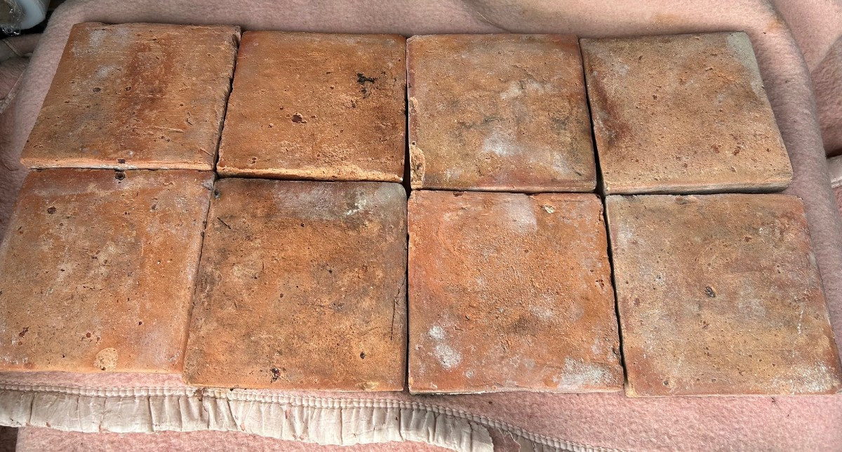 Antique Tomettes From The 17th And 18th Century Period - Squares Of 16cm X 16cm-photo-7