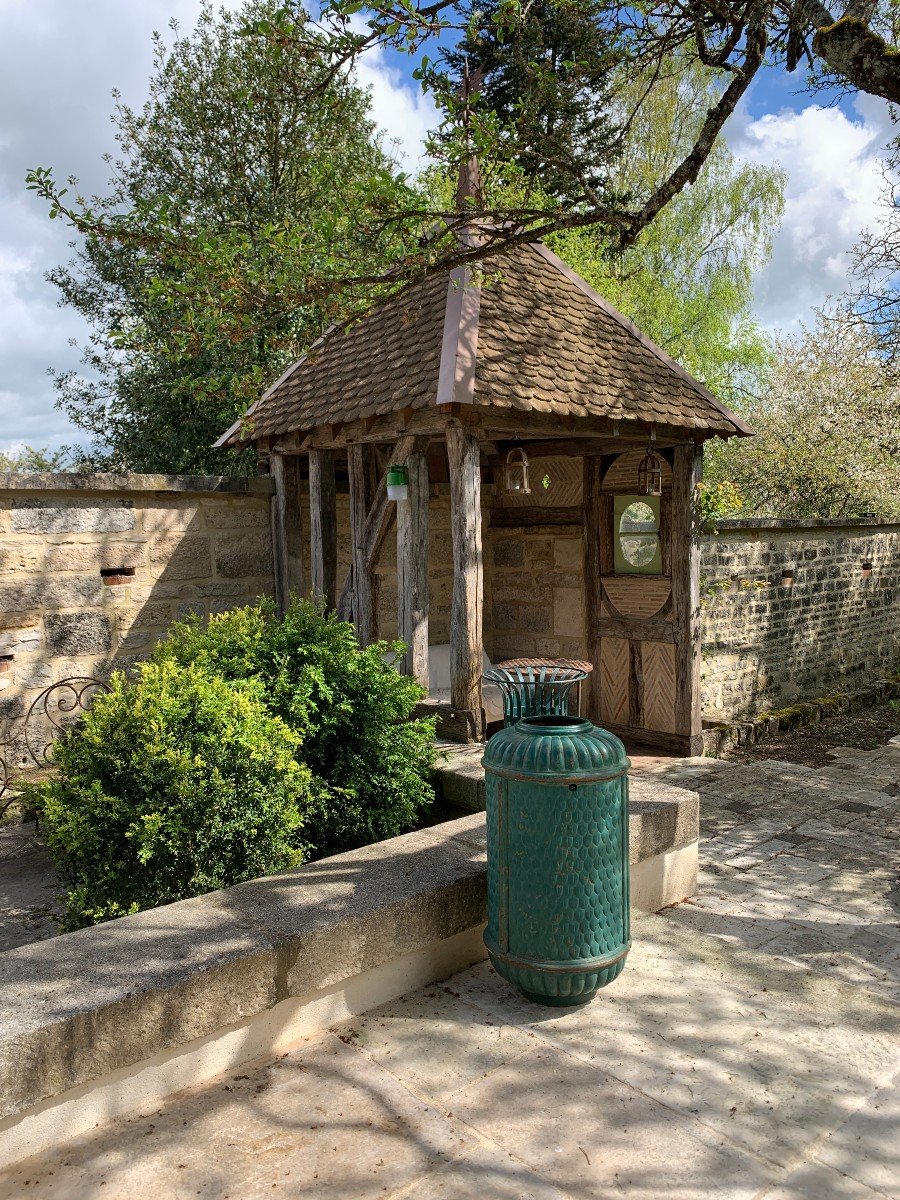 Vintage Parisian Trash Bin-photo-4