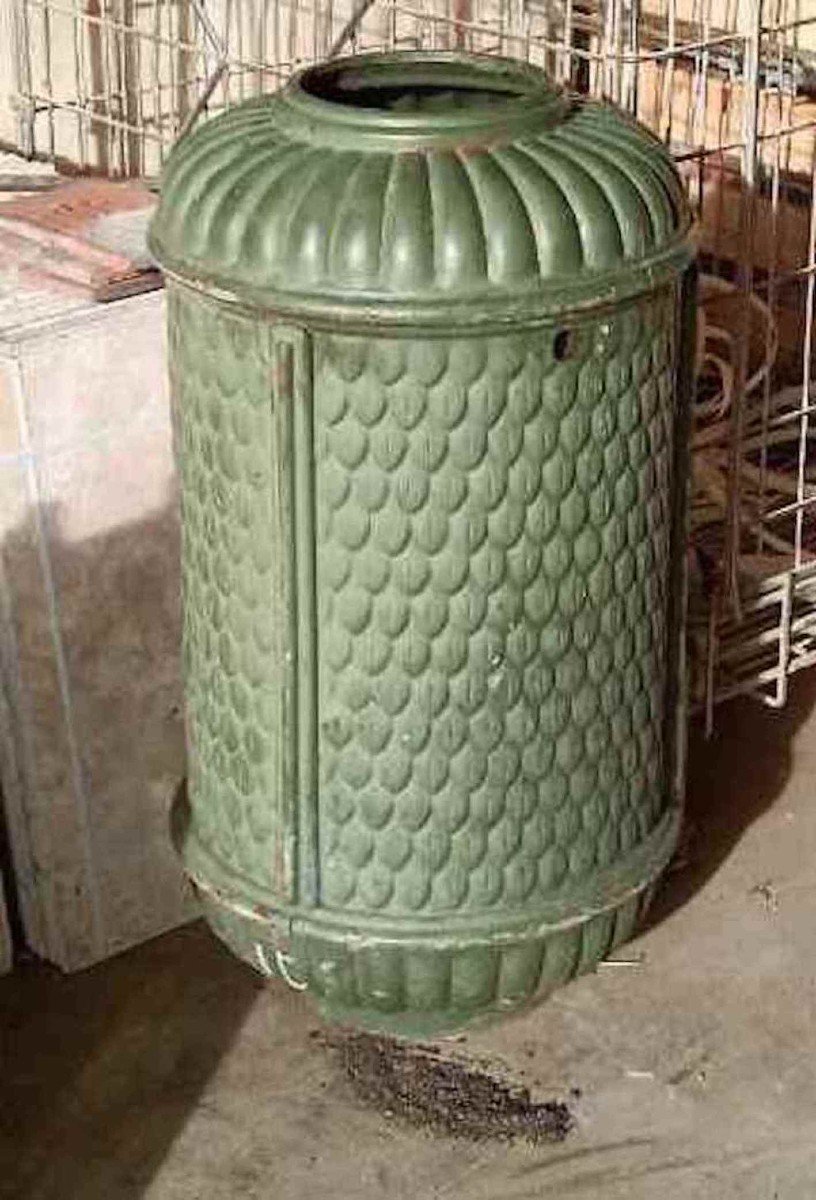 Vintage Parisian Trash Bin