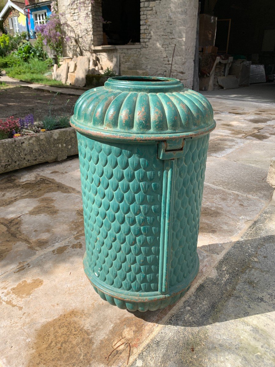 Vintage Parisian Trash Bin