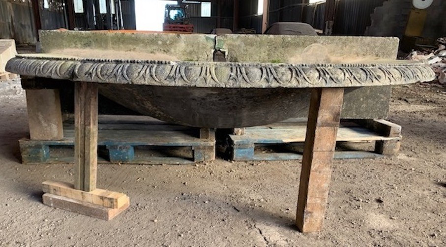 Large Half-moon Wall Fountain Basin - Circa 1830  - 1850