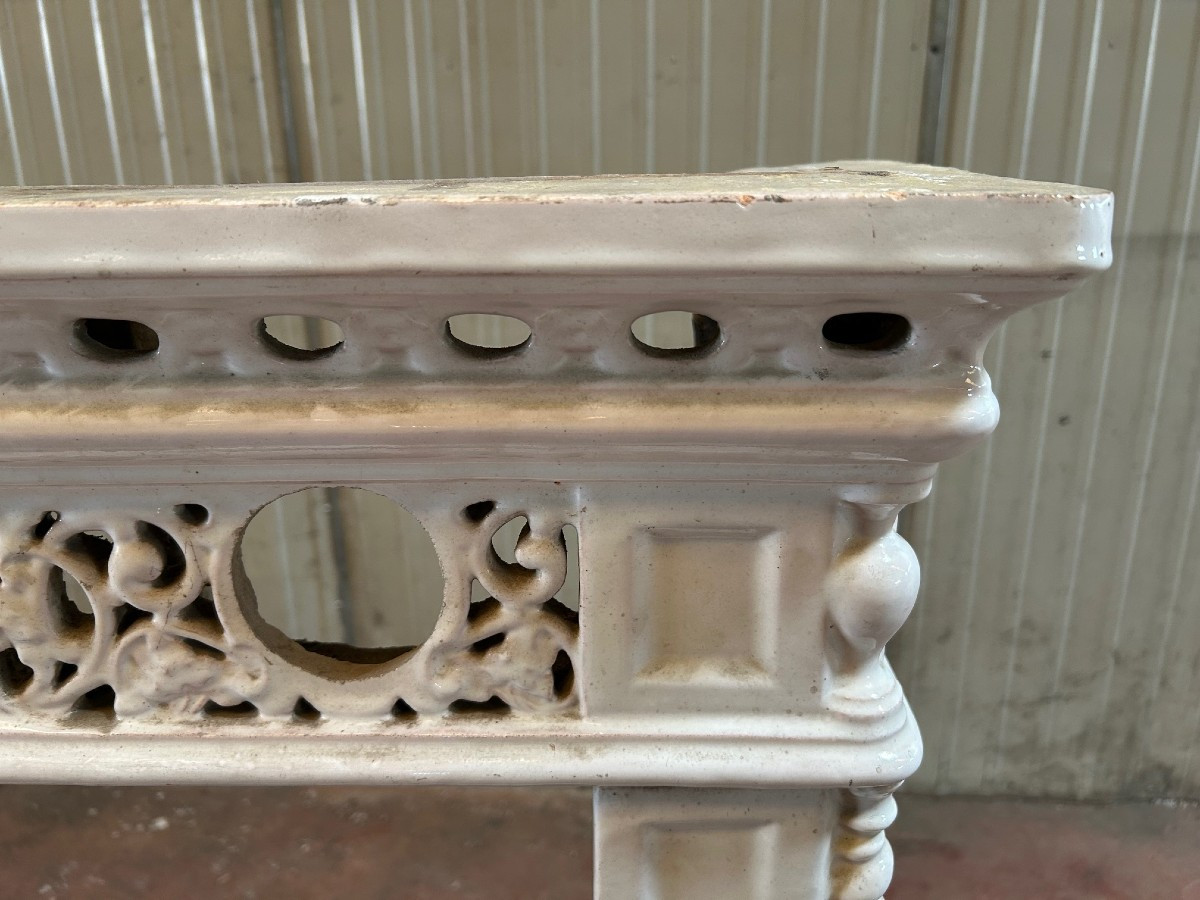 CHEMINEE en CARREAUX de FAIENCE - LORRAINE, vers 1850 -photo-2