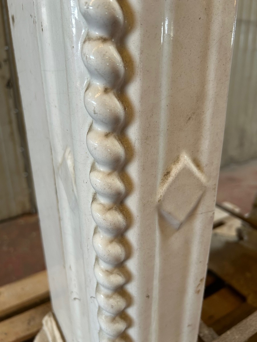 CHEMINEE en CARREAUX de FAIENCE - LORRAINE, vers 1850 -photo-5