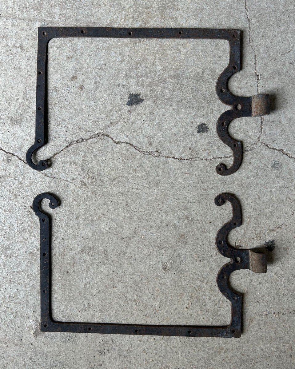 Antique Ironwork 18th Century  - Hinges With Frames For Windows, Shutters, Doors-photo-2