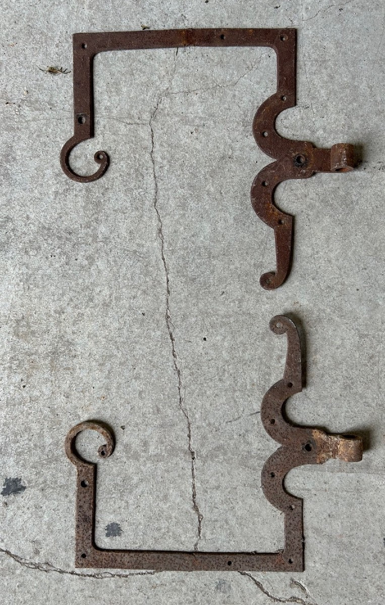 Antique Ironwork 18th Century  - Hinges With Frames For Windows, Shutters, Doors-photo-3