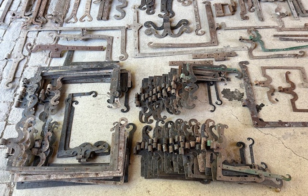 Antique Ironwork 18th Century  - Hinges With Frames For Windows, Shutters, Doors