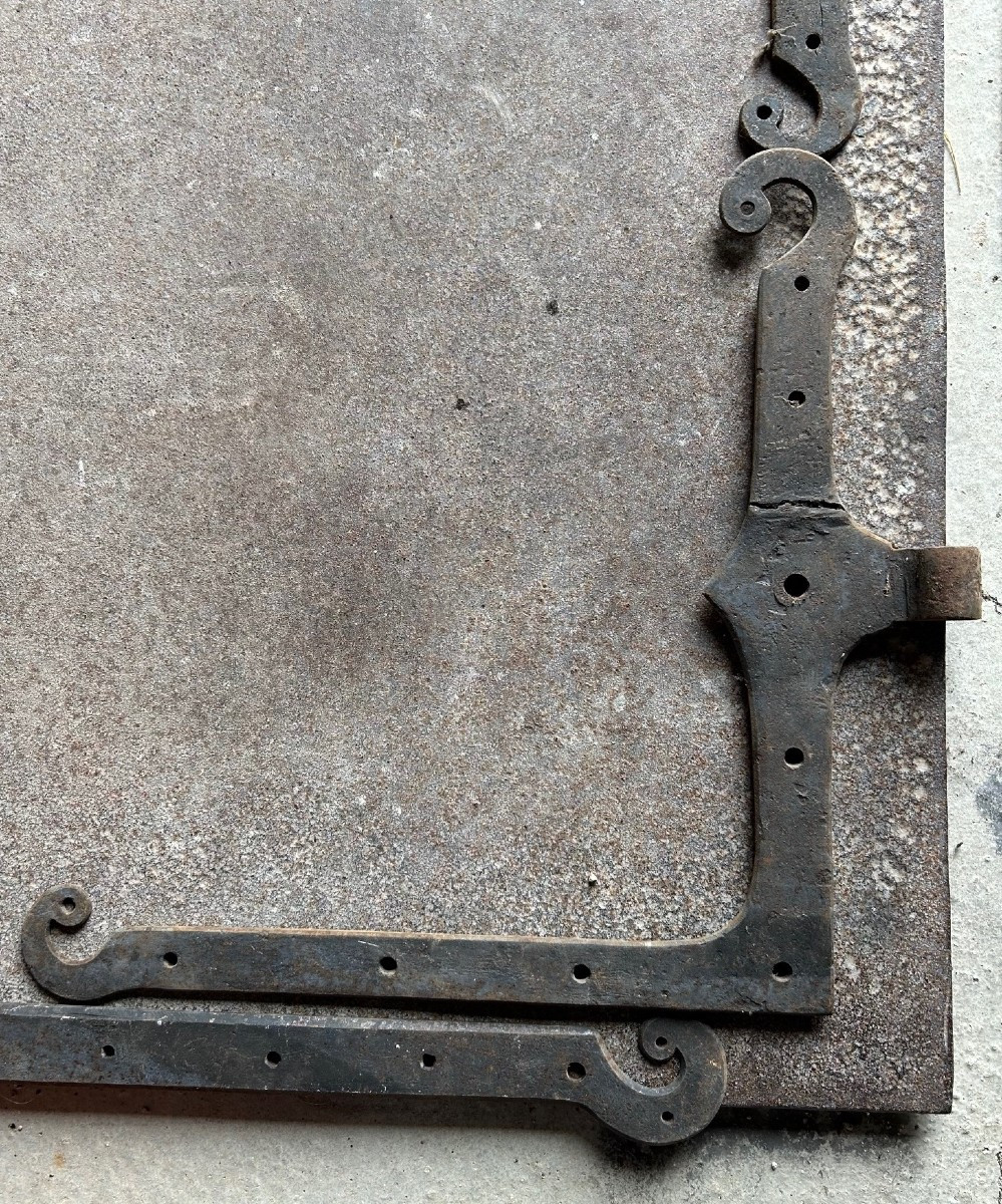 Old Ironwork - 18th Century - Hinges For Double Door Or Pair Of Wooden Shutters-photo-3
