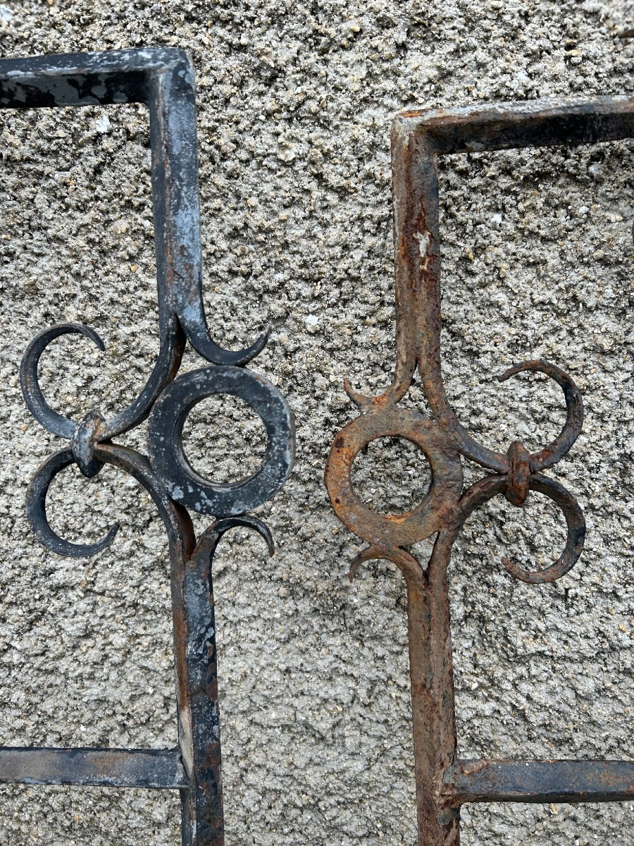 3 LARGES PANNEAUX DE FER FORGE - VERS 1880-photo-6
