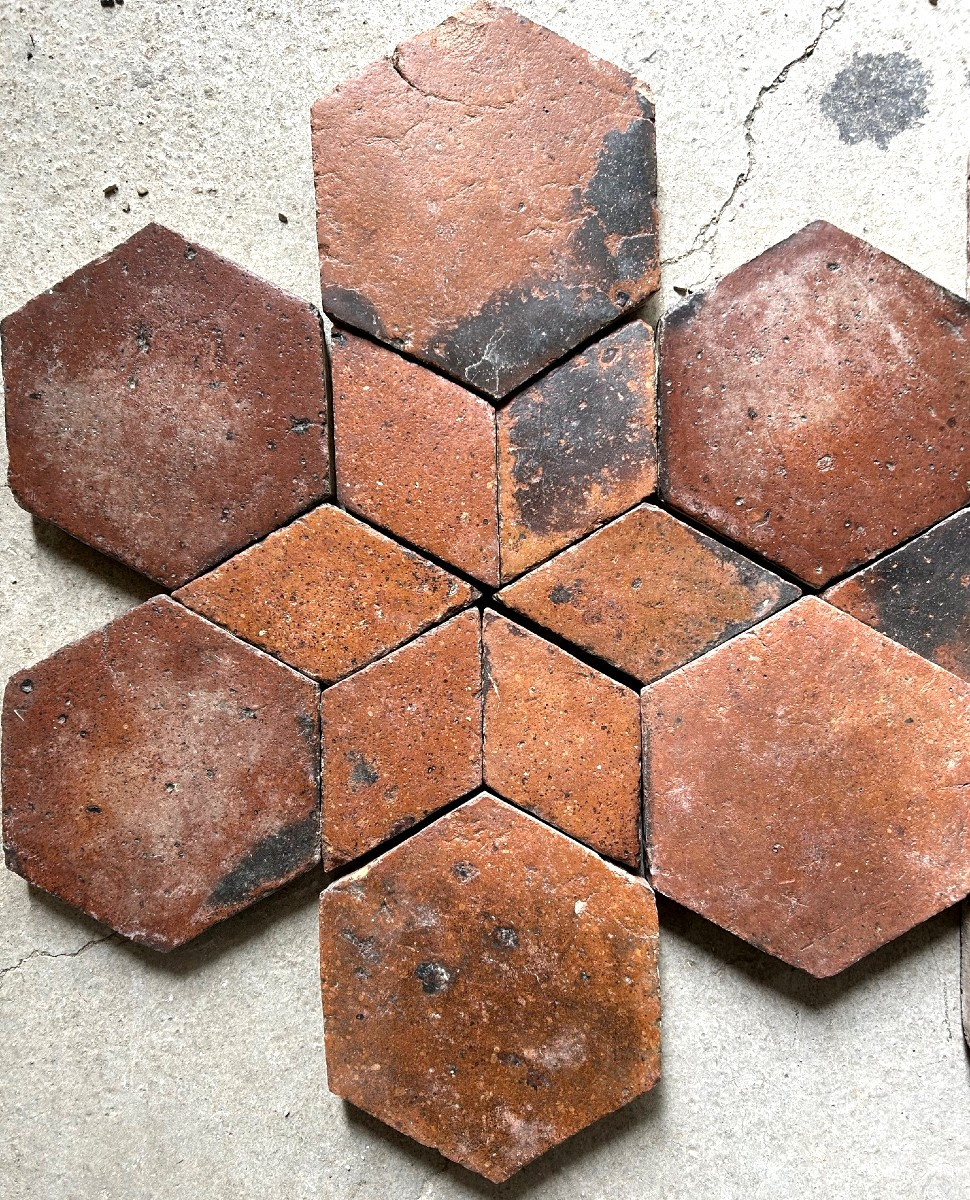 Terracotta Octagon Carpet With Diamond Cabochons  - Period: Late 18th, Early 19th Century-photo-7