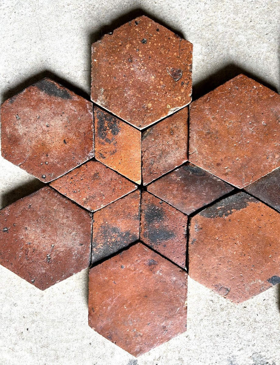 Terracotta Octagon Carpet With Diamond Cabochons  - Period: Late 18th, Early 19th Century-photo-4