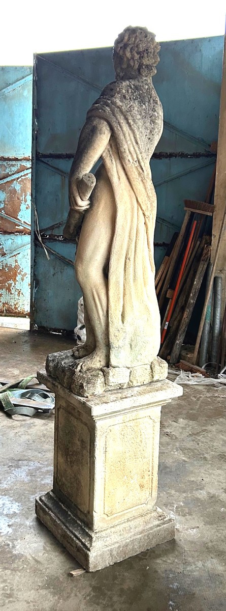 STATUE de PARC, pierre - Fin XVII ème - Début XVIII ème siècle - HERCULE et le LION de NEMEE-photo-6