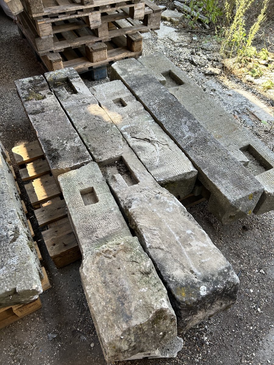Set Of 10 Park Posts Made Of Vosges Sandstone—16th/17th Century-photo-2