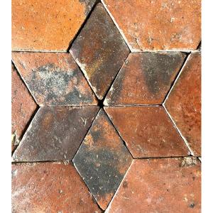 Terracotta Octagon Carpet With Diamond Cabochons  - Period: Late 18th, Early 19th Century