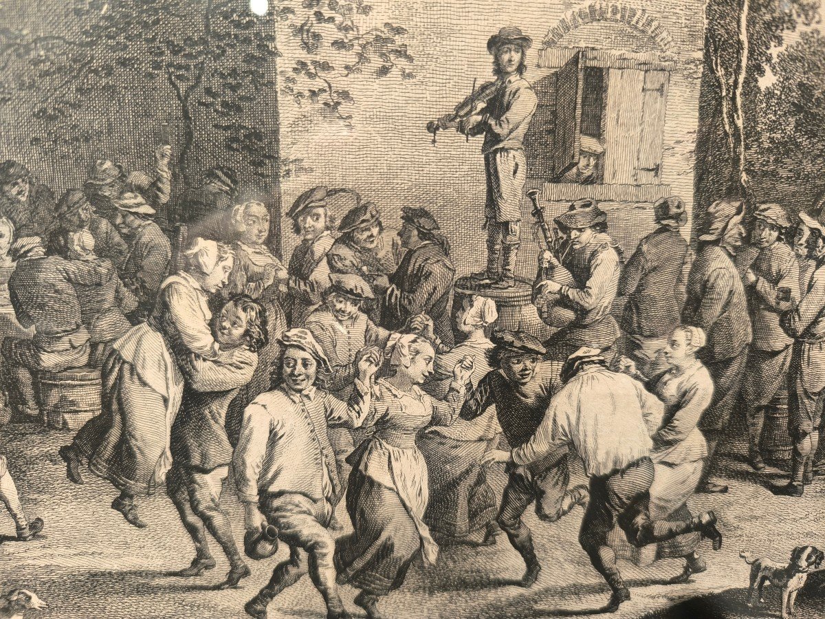Important 18th Century Engraving From Teniers Engraved By Le Bas-photo-4