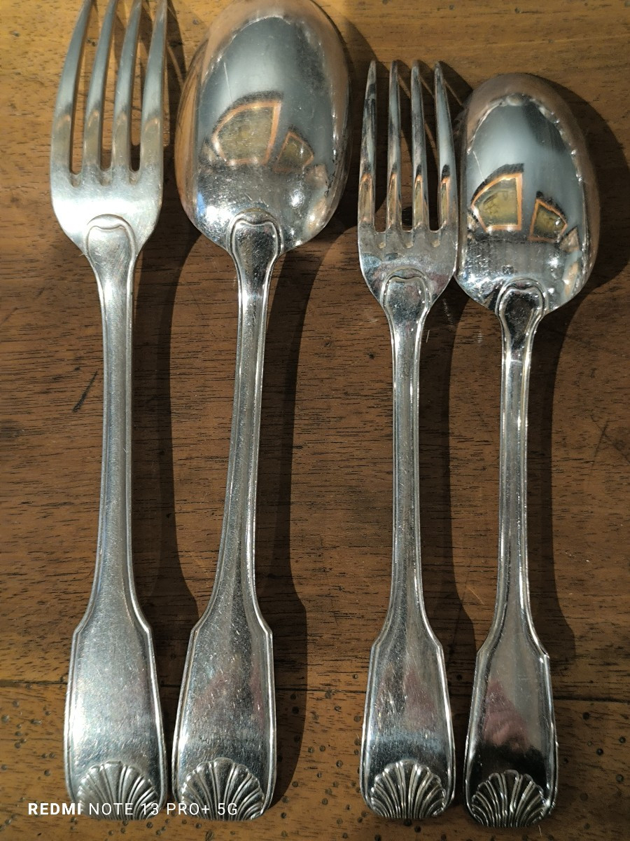 Large 95-piece Silver Metal Cutlery Set And 12 Fish Cutlery + Oak Box-photo-3
