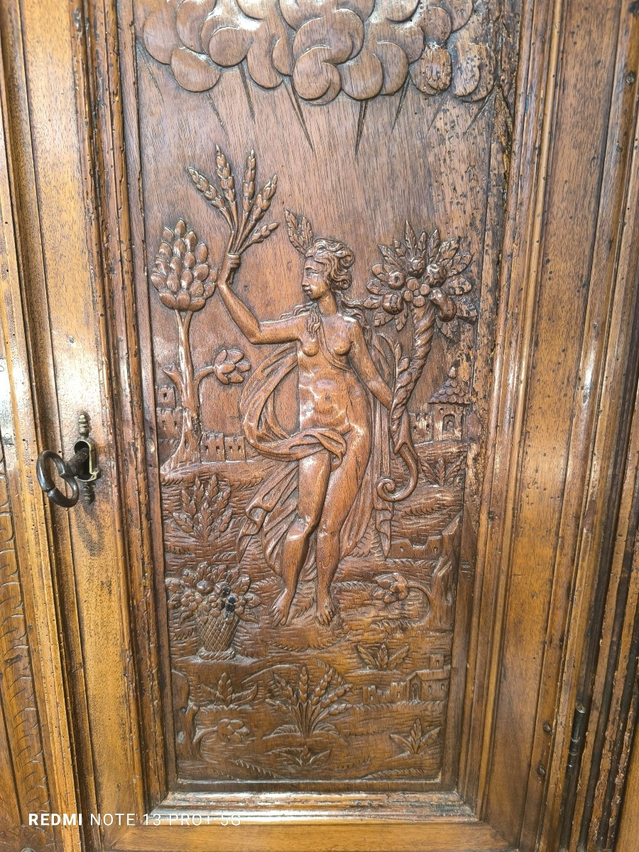 Renaissance Period Sideboard With Four Seasons Decor.-photo-2
