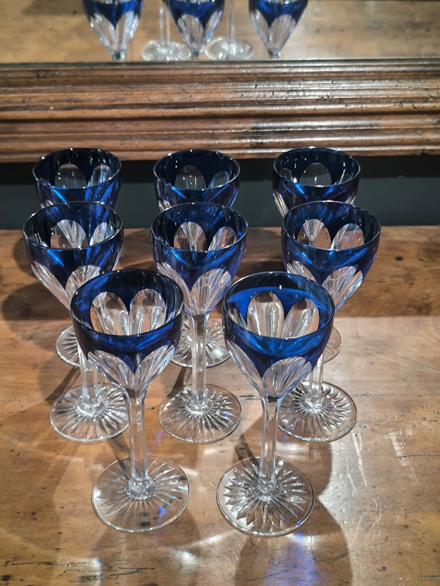 8 verres en cristal, modèle Bristol de St Louis.-photo-4