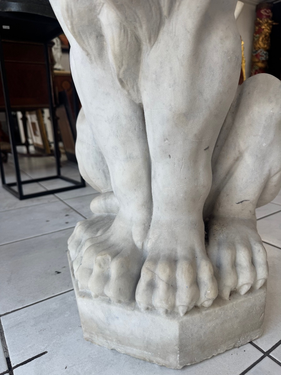 Pair Of Marble Lions -photo-3