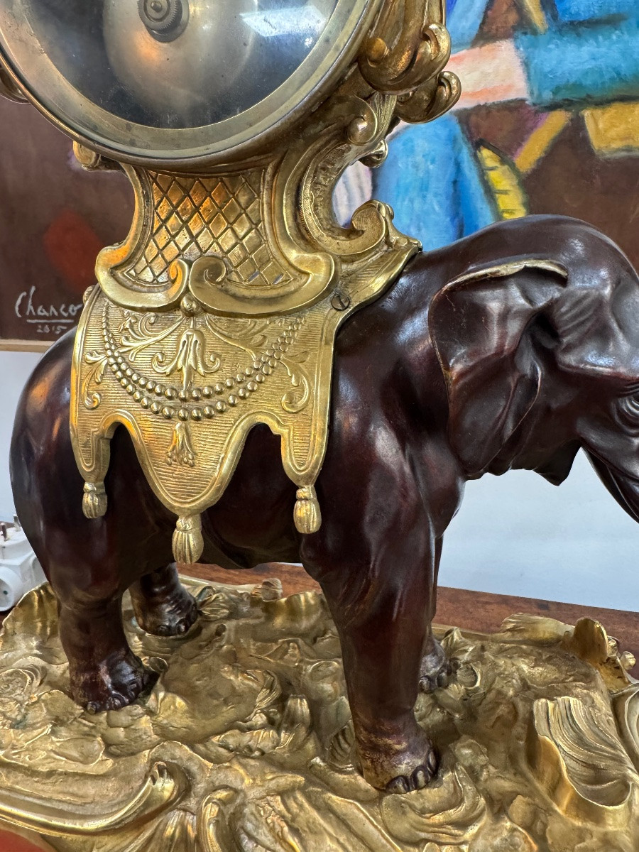 19th Century Elephant Clock-photo-2
