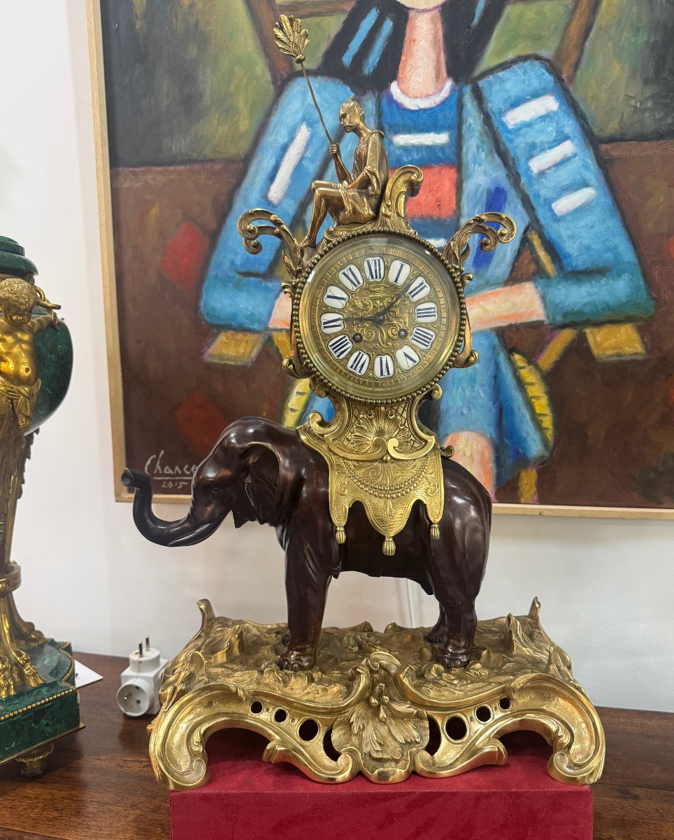 19th Century Elephant Clock