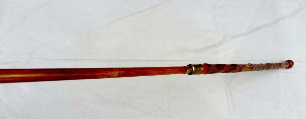 Proantic: System Walking Cane Bamboo Fishing Rod Richly Engraved Geish