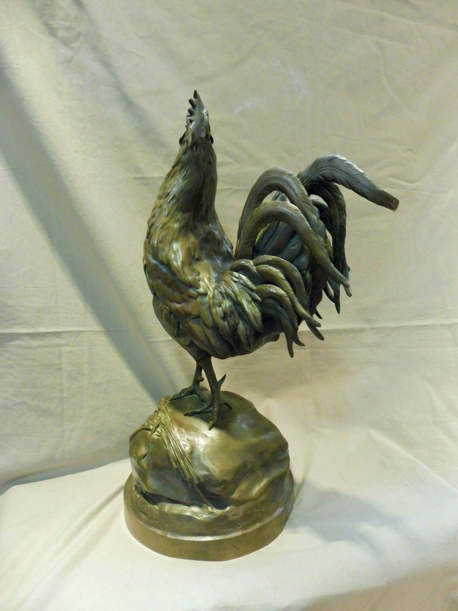 Auguste Nicolas Cain (1821-1894) Coq Fran&ccedil;ais ou Gaulois Chantant ou Le R&eacute;veil Bronze 49,5 cm fonte fondeur Susse fr&egrave;res &eacute;diteurs Paris XIX&egrave;me 19&egrave;me -photo-4