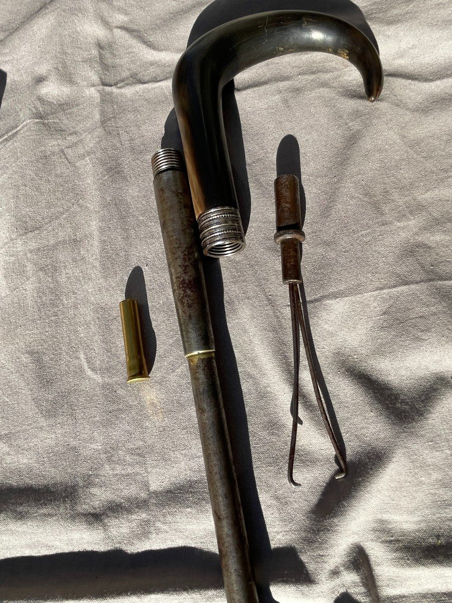 Canne Fusil Calibre 9 Mm Flobert Avant 1900 Bon &eacute;tat, Bon Fonctionnement Avec Son Extracteur
