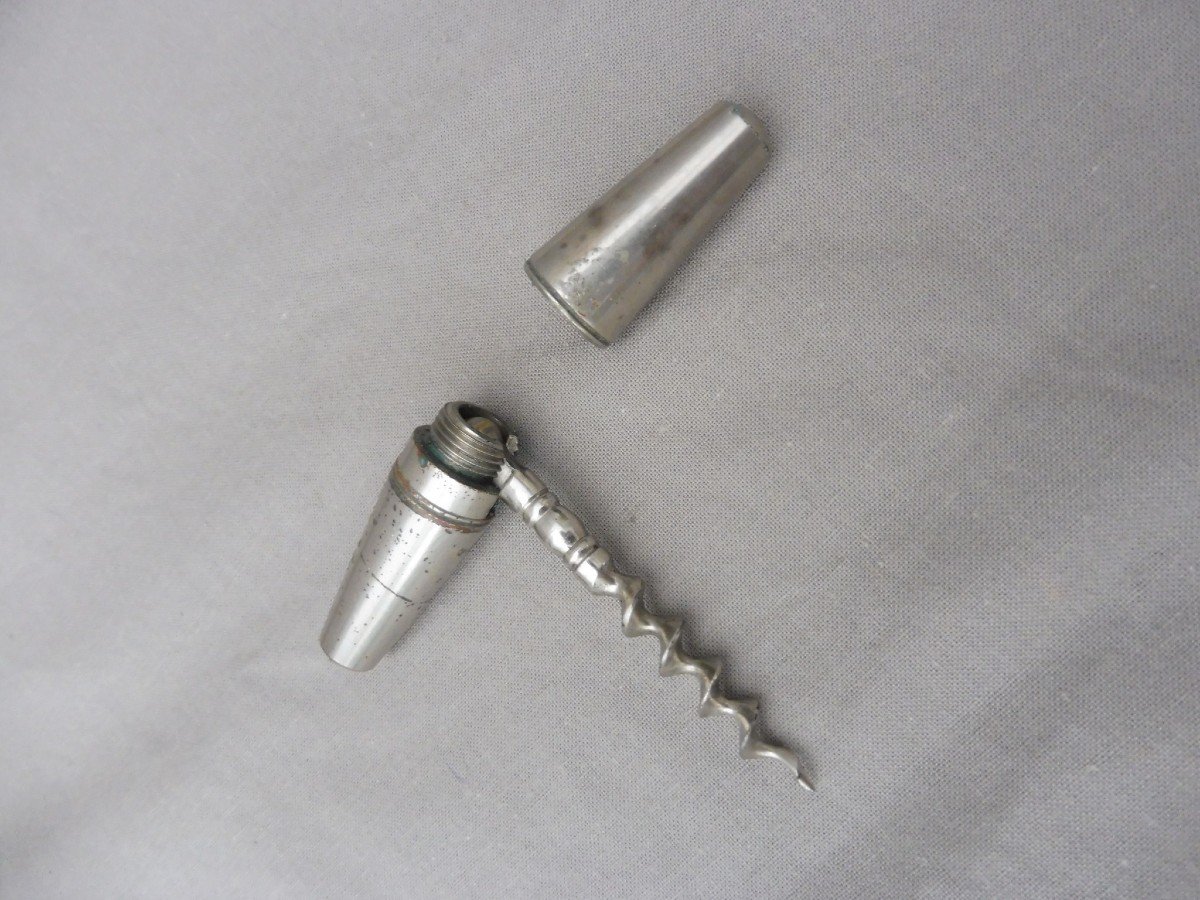 Roundlet Type Travel Corkscrew 6.8cm Early 20th Century Lund's English Patent Perfected-photo-2
