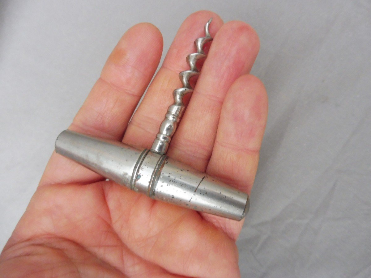 Roundlet Type Travel Corkscrew 6.8cm Early 20th Century Lund's English Patent Perfected-photo-4