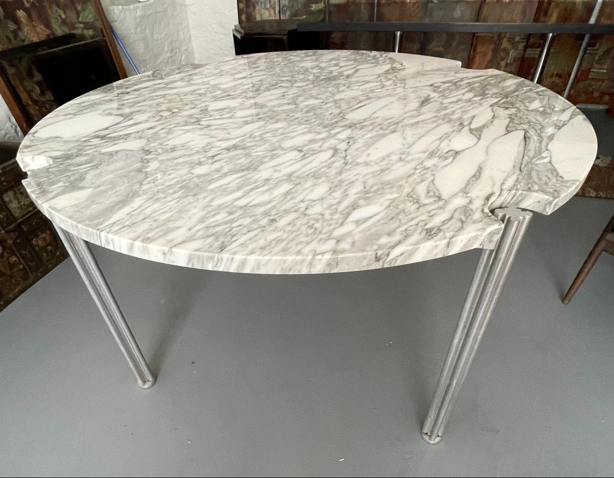 George Ciancimino (1928) International Furniture Designer Editor Calacatta Marble Circular Table 134 Cm 