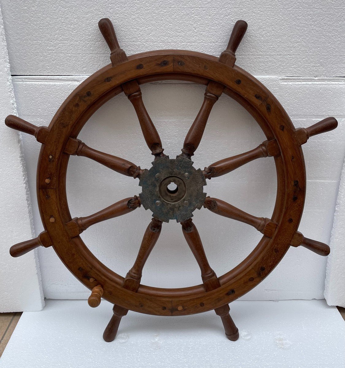 Important Naven Mahogany Wheel Bar With Eight Crank Pins. Diameter:116  Cm. Good Condition.-photo-3