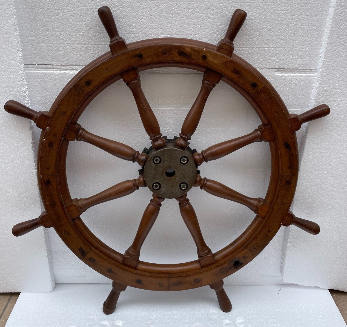 Important Naven Mahogany Wheel Bar With Eight Crank Pins. Diameter:116  Cm. Good Condition.-photo-6