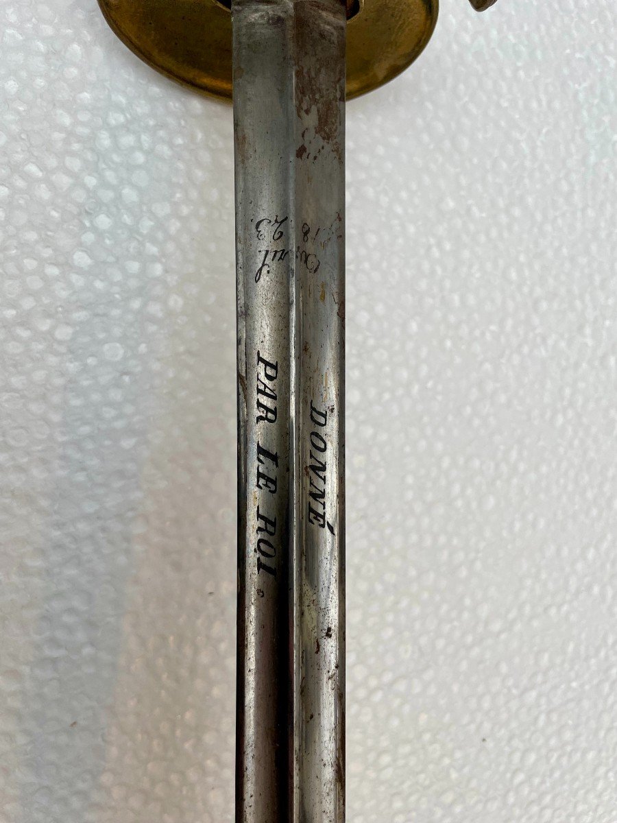 Épée de récompense modèle d'officier 1816, par Manceaux à Paris, Restauration Louis XVIII 1823 XIXème 19ème -photo-4