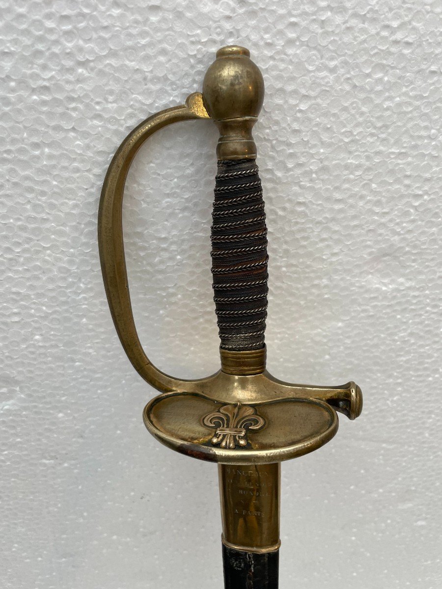 Épée de récompense modèle d'officier 1816, par Manceaux à Paris, Restauration Louis XVIII 1823 XIXème 19ème 