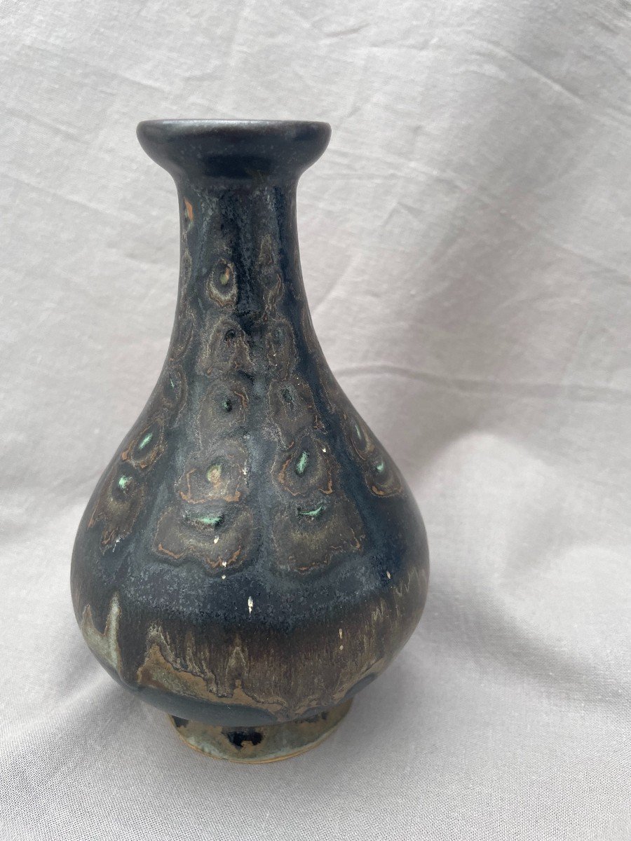 Odetta - Hb Quimper Vase Soliflore En Céramique H : 15 Cm Art Déco  1925-1930 N°396  XXème -photo-1