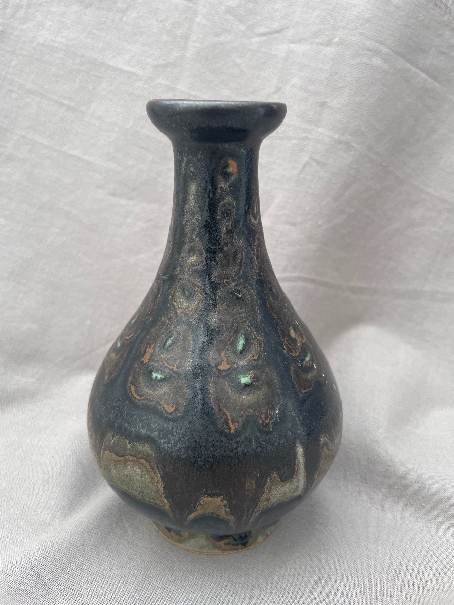 Odetta - Hb Quimper Vase Soliflore En Céramique H : 15 Cm Art Déco  1925-1930 N°396  XXème -photo-2