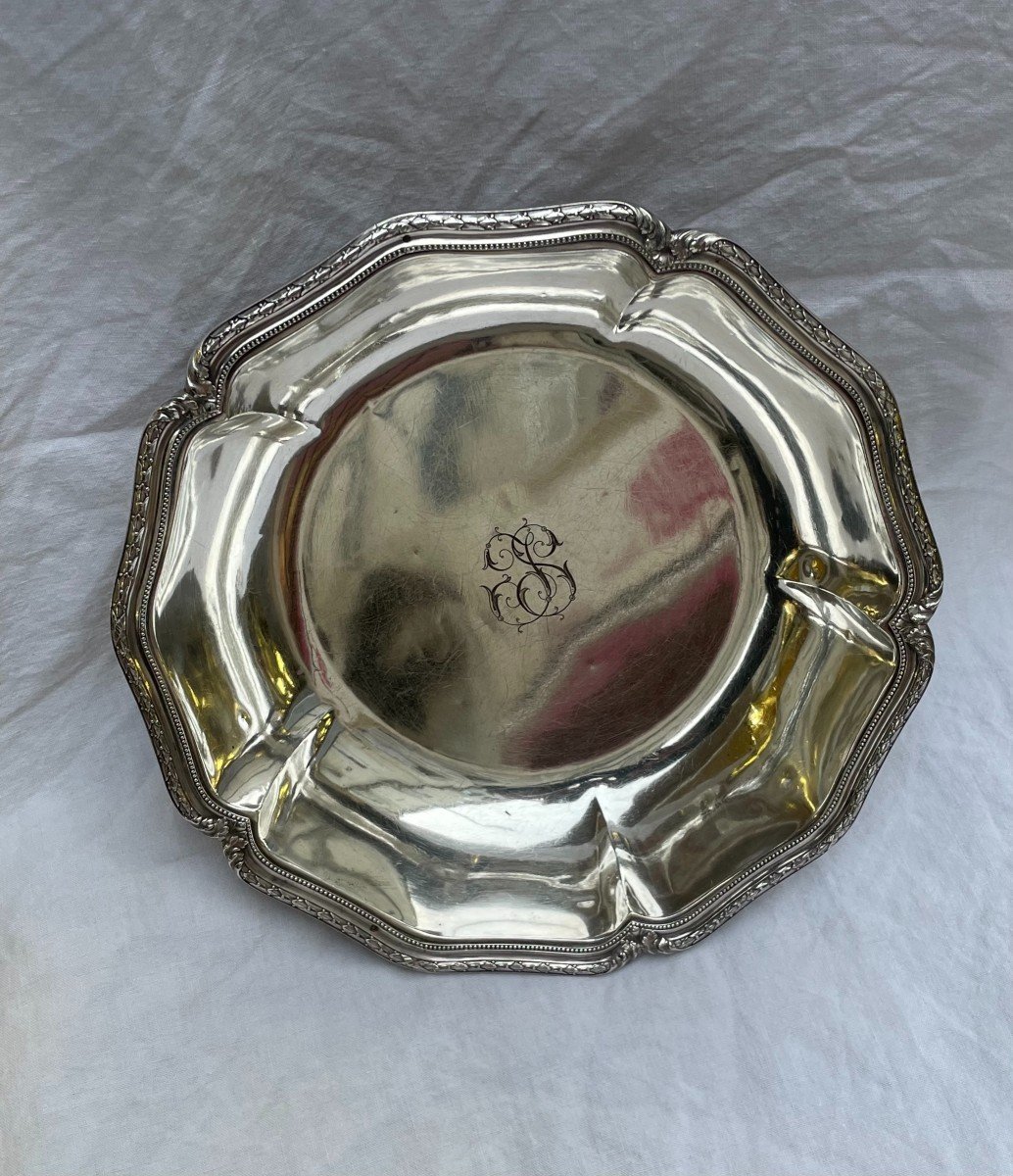 Emile PUIFORCAT Maison fondée en 1820  Coupe ronde creuse à bord contourné en argent massif poinçon Minerve 1er Titre 498 gr 950/°°-photo-8