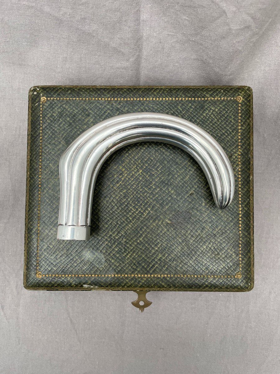 Cane Knob In Sterling Silver Presented In Its Original Box Early 20th Century -photo-3