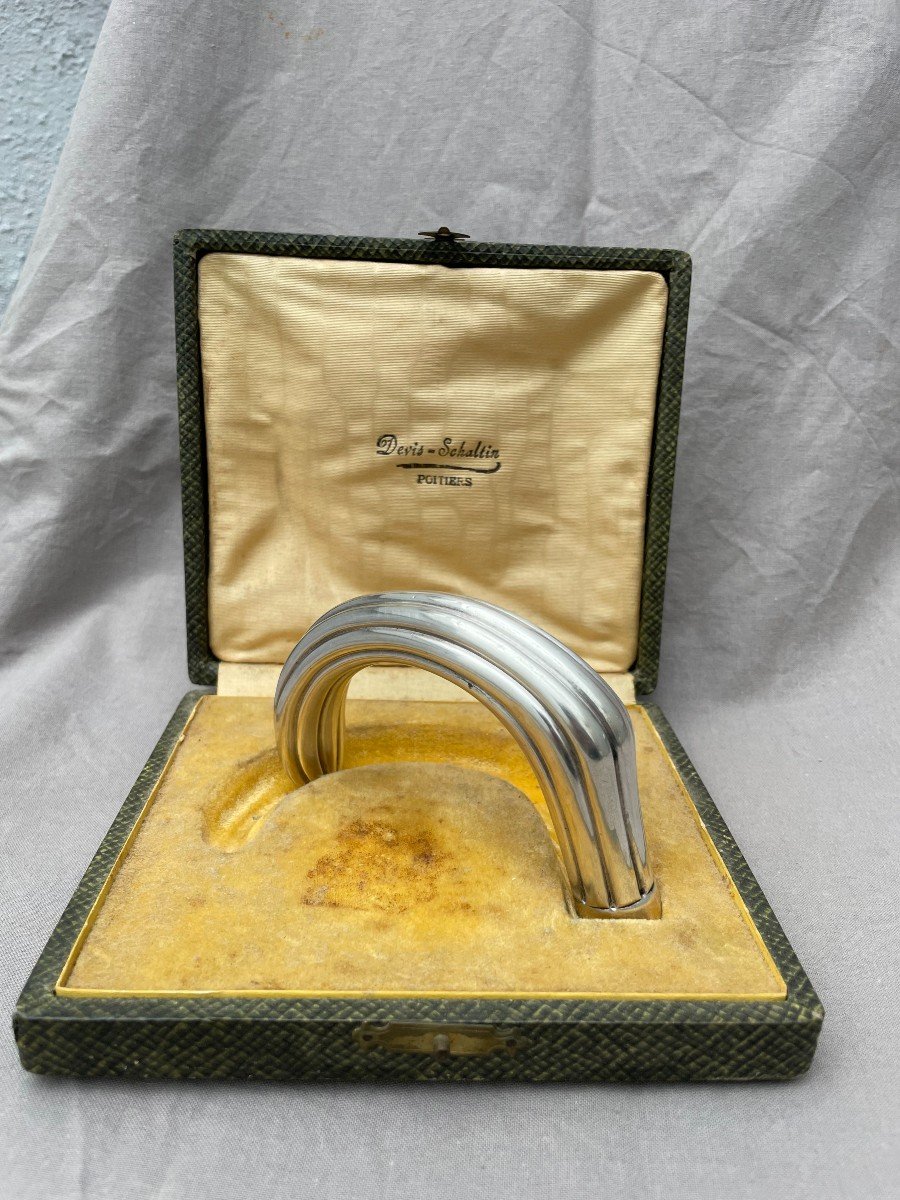 Cane Knob In Sterling Silver Presented In Its Original Box Early 20th Century -photo-6