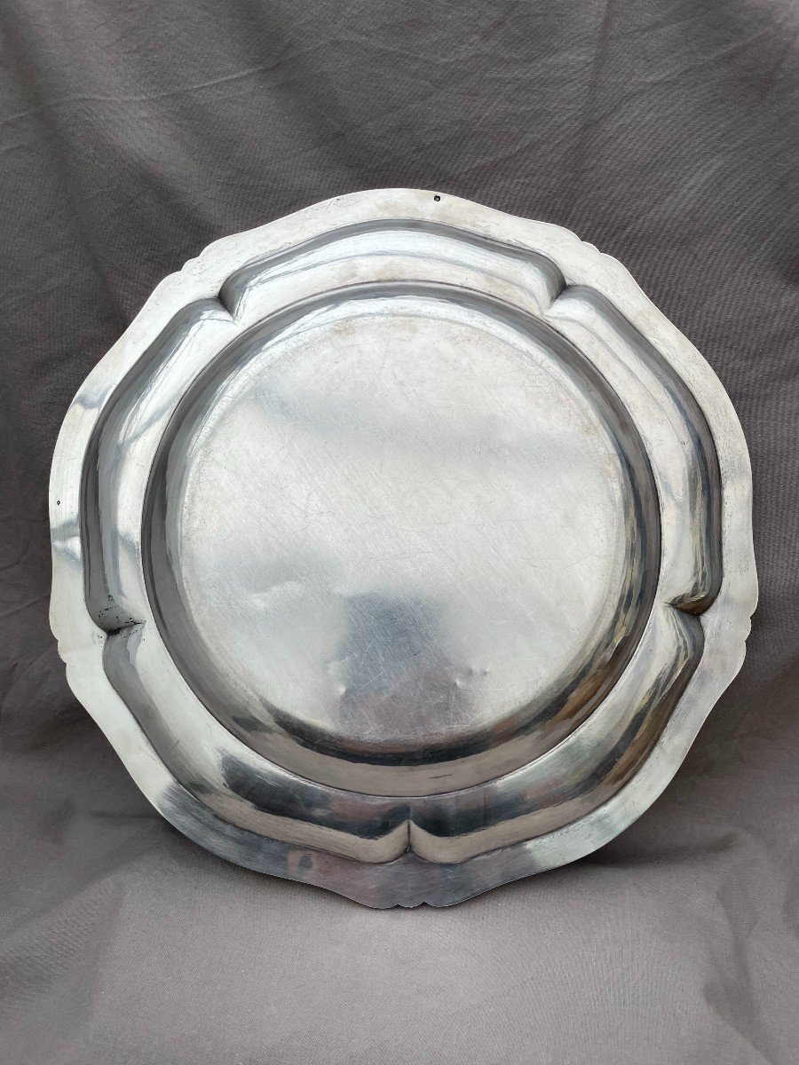 Circulating Plain Solid Silver Serving Dish Minerva Hallmark 1st Title 950/°° Net Weight 800 Gr Model Louios XV Silversmith Limousin & Souche -photo-3