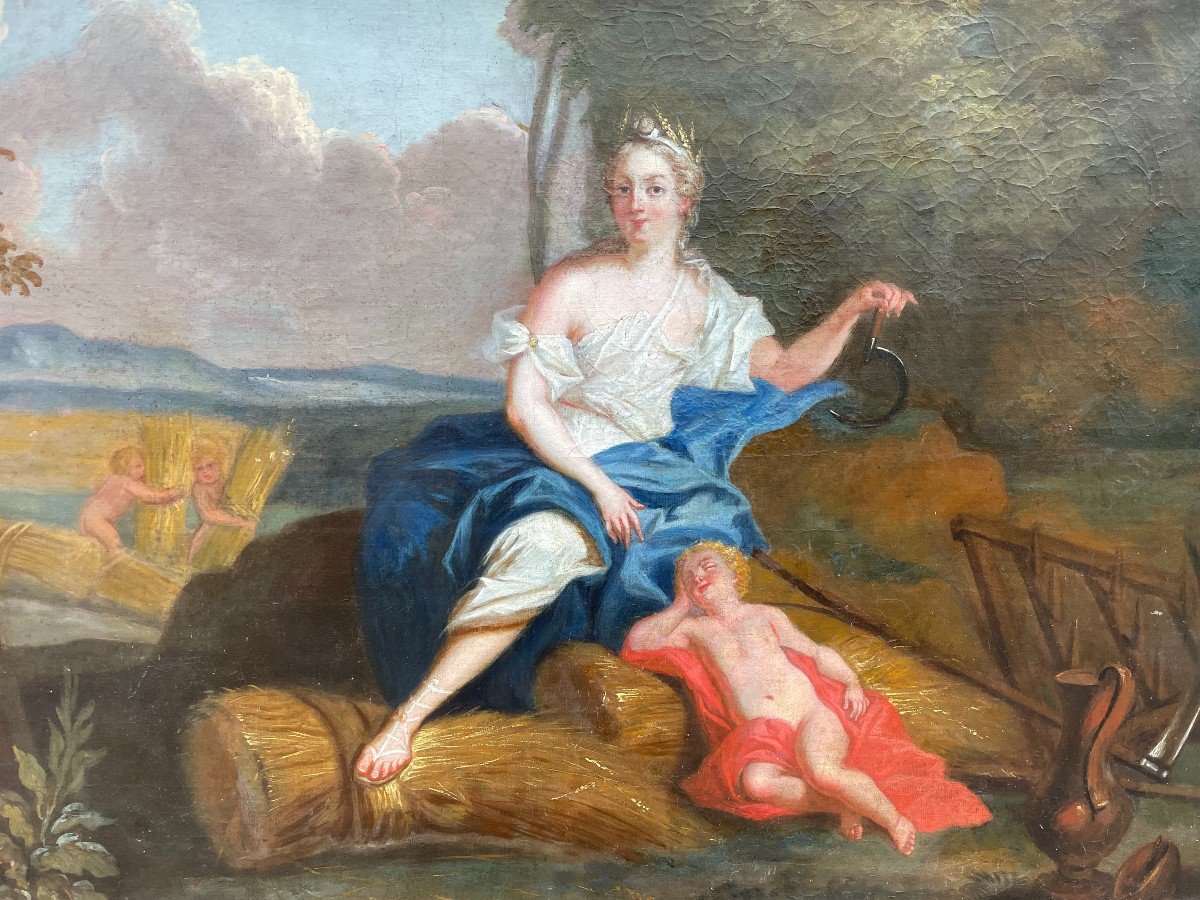 François Boucher (1703-1770), Follower Of The French School, Early 18th Century Cérès Oil 75 X 128cm-photo-4