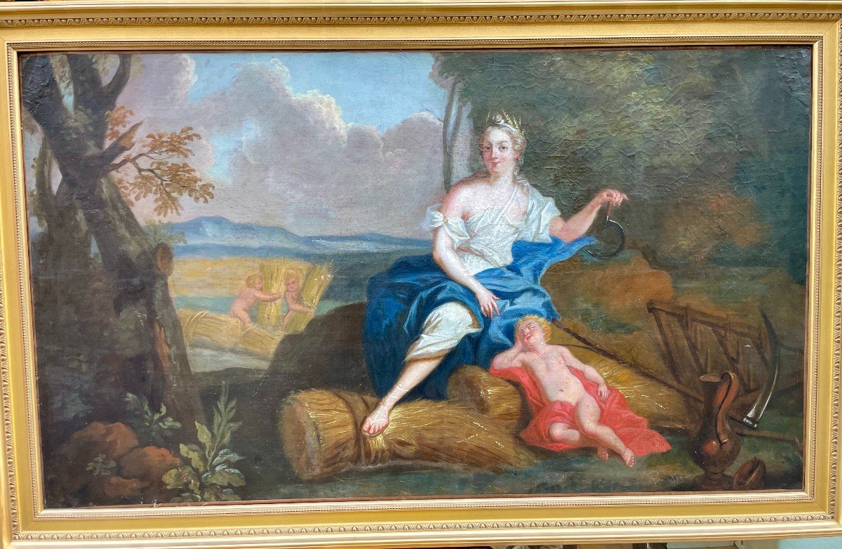 François Boucher (1703-1770), Follower Of The French School, Early 18th Century Cérès Oil 75 X 128cm-photo-6