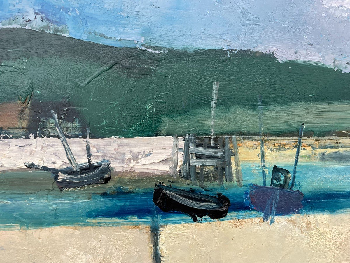 Serge Shart 1927-2011 Marine Oil Brittany "low Tide" October 1973 Signed 40f 81 X100cm Hst-photo-3